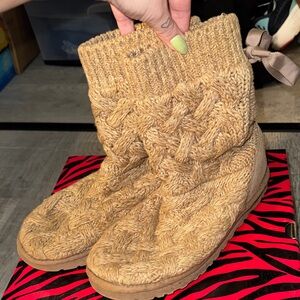 UGG Tan Knit Slippers